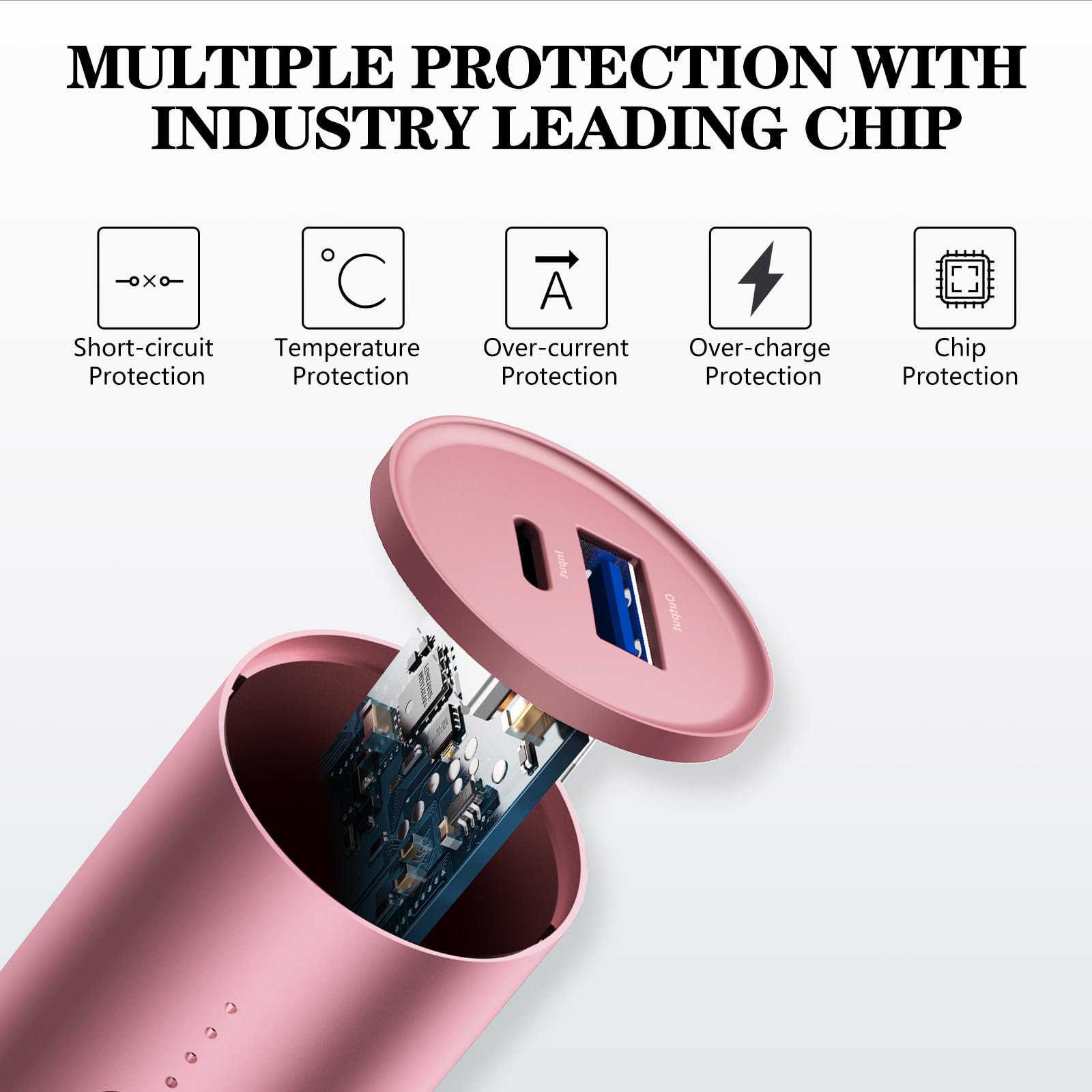 BONAI Portable Charger iPhone 5000mAh Power Bank Cylindrical Ultra